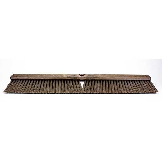 SPARTA Omni Sweep – 24" Heavy Duty Broom Head for Outdoor and Indoor Use, Nonabsorbent Block, Multi-Surface Deck Brush for Garage, Patio, Kitchen, and Concrete, Brown, Pack of 12