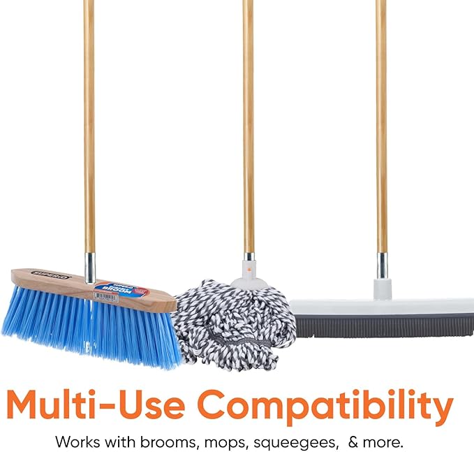 Superio 48" Hardwoood Wood Handle with Threaded Metal Tip for Mops, Squeeges, 2 Pack