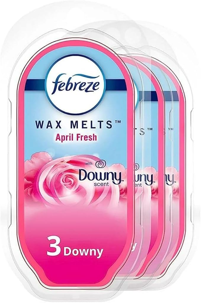 Febreze April Fresh Wax Melts, 3 Packs of 6 Wax Melt Warmer Cubes per Pack, Each pack is 2.5 OZ of Air Freshener