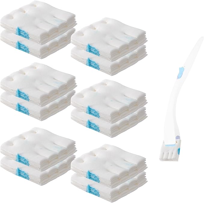 12 Pack Flushable Refills Compatible with Scrubbing Bubbles Toilet Bowl Brush, Disposable Cleaner Refills Pads for Scrubbing Bubbles Toilet Wand, Toilet Brush Refill Accessories (Only Pads)