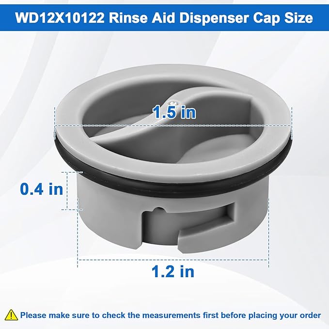 WD12X10122 Dishwasher Rinse Aid Dispenser Cap Compatible with GE Dishwasher, Replaces WD12X10102 WD12X10200 PS958932 EAP958919 AH958932 (1Pcs)