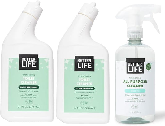 Better Life Toilet Bowl Cleaner(24 Oz, 2 Pack) + All Purpose Cleaner Unscented (24 Oz, 1 Pack)