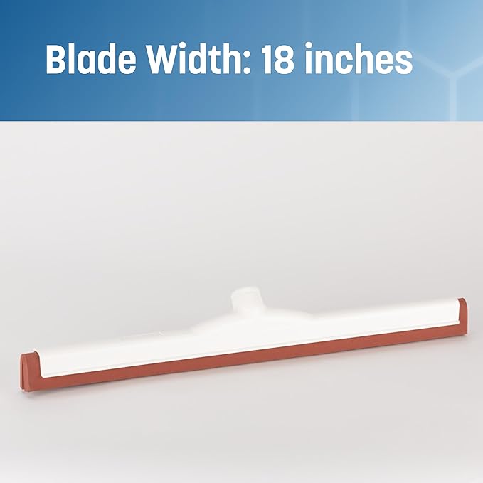 SPARTA Flo-Pac Moss Foam Floor Squeegee Window Squeegee with Plastic Frame for Floor, Bathroom, Kitchen, Concrete, Tile, Garage, Commercial Use, 18 Inches, Red, (Pack of 10)