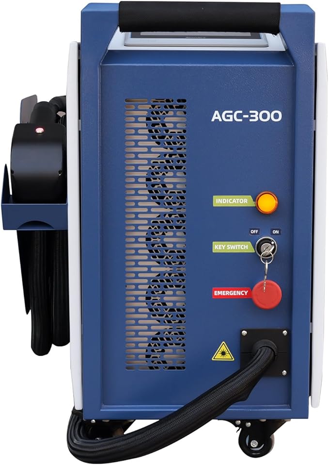 US Stock ZAC 300W G Series IoT Air Cooled Laser Cleaner AC110-220V Handheld Laser Cleaning Machine Portable Rust Remover for Removing Oxide Films Paint Oil Stains Coating Class 1 Output Power 0.39mW