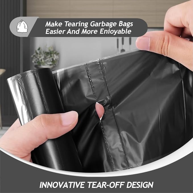 Teivio 2.6 Gallon 320 Counts Small Trash Bags Garbage Bags, Bathroom Trash Can Bin Liners, Small Plastic Bags for Home Office Kitchen Kitchen (Black)