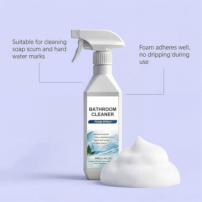 Quatrel Scale Remover Bathroom Cleaner,Bathroom Descaler Foam Cleaner,All-Purpose Bathrooms Descaler Foam Spray, Suitable for Tiles, Glass, Stainless Steel (3PCS)