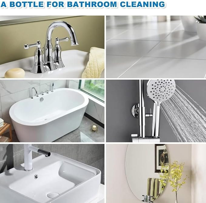 Bathroom Descaler Foam Cleaner, 2025 New Powerful Bathroom Descaler Foam Cleaner Spray, All Purpose Rinse Cleaning Foams for Shower Room, Glass, Sink, Toilet, Bathtub (2)