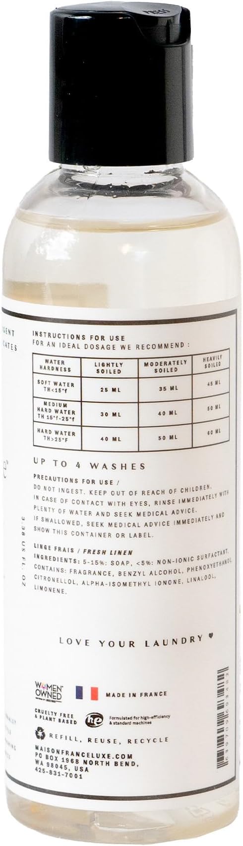 The Laundry Evangelist Plant-Based Laundry Detergent, Enzyme-Free Fabric Wash for Delicates, Safe for Silk, Wool & Fine Garments, Fresh Linen Scent, 3.3 fl oz