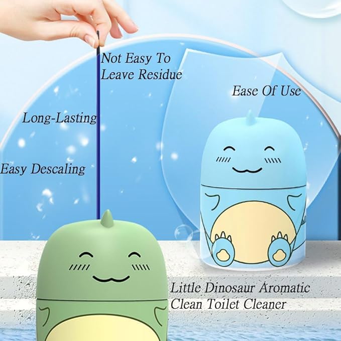 Magic Toilet Cleaning Bottle, Magic Toilet Bowl Cleaner with Carrying Rope, Cute Dinosaur-Shaped Toilet Bowl Cleaner Bottle, Long-Lasting Fresh Scent, One Dinosaur for Three Months (Peach)