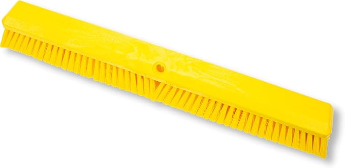 SPARTA 41891EC04 Omni Sweep Plastic Push Broom Head, Heavy Duty, Industrial Broom With Color Code System For Outdoor, Indoor, Garage, Concrete, Patio, Kitchen, Bathroom, 24 Inches, Yellow