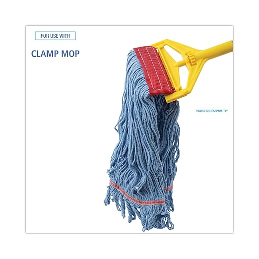 Boardwalk BWK403BL Mop Head, Premium Standard Head, Cotton/Rayon Fiber, Large, Blue (Case of 12)