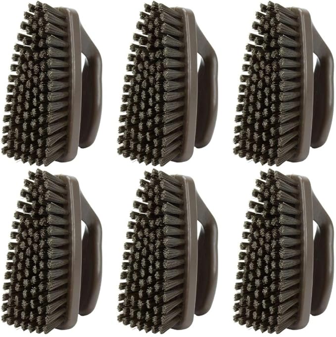 SPARTA Scrub Brush with Iron Shaped Handle and Stiff Bristles, Heavy Duty Scrubber Brush for Kitchen, Bathroom, Shower, Tile, Sink, Carpet and Bakepans, Heavy Duty, 6 Inches, Brown, (Pack of 6)
