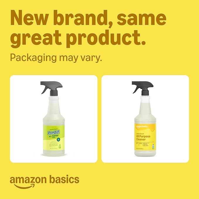 Amazon Basics All Purpose Cleaner, Lemon Scent, 32 fl oz, Pack of 2 (Previously Presto!)