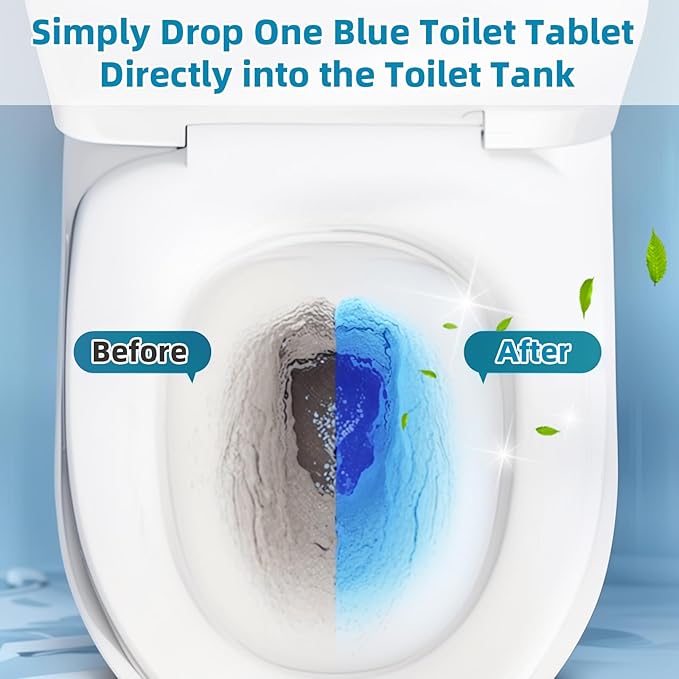 G · PEH Automatic Toilet Bowl Cleaners Tablets 108 Pack, Long Lasting Toilet Cleaner Tablets Blue Toilet Tank Cleaner Tablets for Deodorizing & Descaling for Bathroom