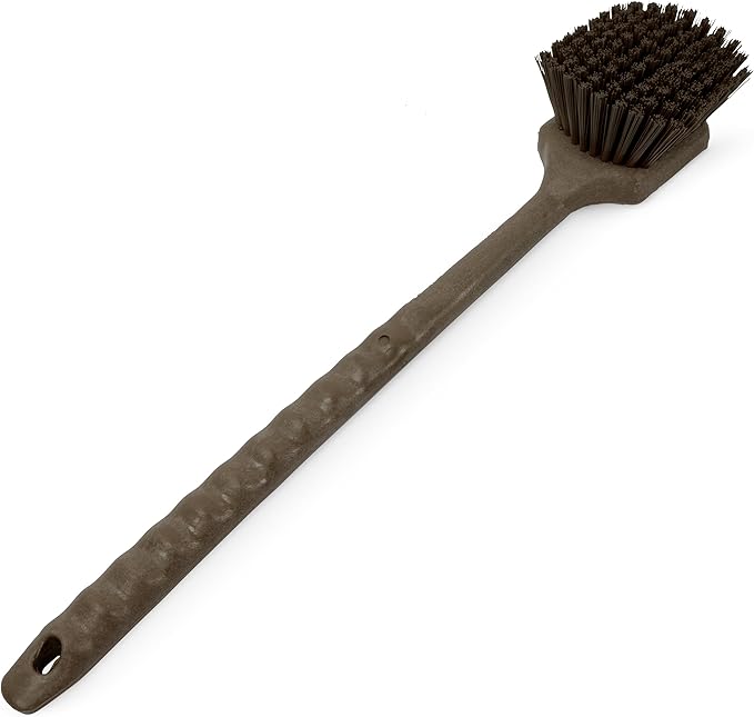 SPARTA 40501EC01 Plastic Large Scrub Brush, Kitchen Brush, Utility Brush With Long Handle For Cleaning, 20 Inches, Brown, (Pack of 6)