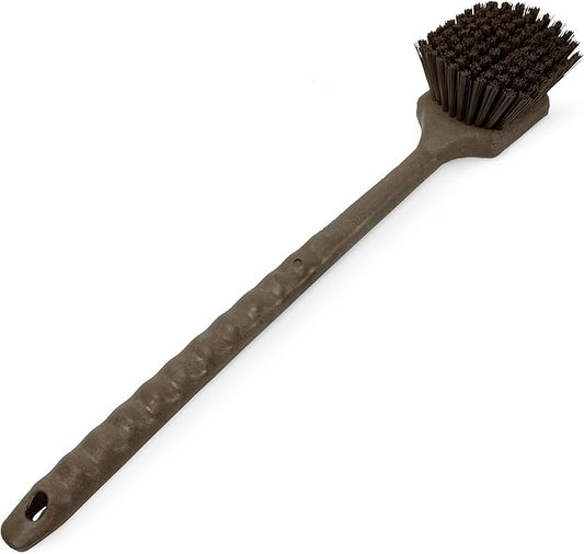 SPARTA 40501EC01 Plastic Large Scrub Brush, Kitchen Brush, Utility Brush With Long Handle For Cleaning, 20 Inches, Brown, (Pack of 6)
