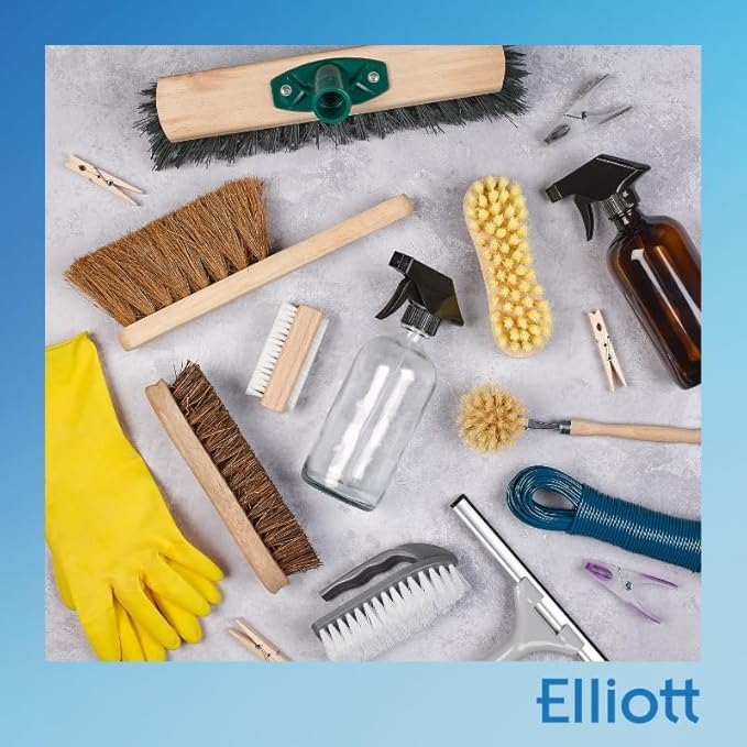Elliott Wood Effect Scrubbing Brush, Strong and Durable Scrub Brush with Easy Grip Handle and Synthetic Fibres, Perfect for Indoor and Outdoor Cleaning on Hard and Soft Surfaces