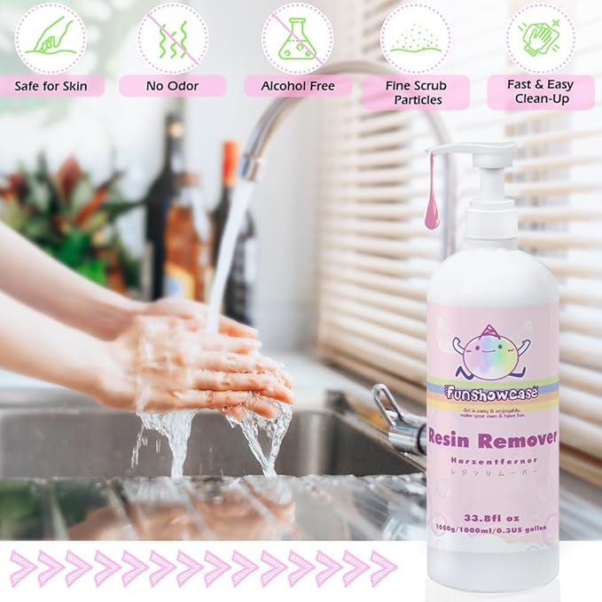 FUNSHOWCASE Epoxy Resin Remover 33oz Tool Cleaner and Hand Soap