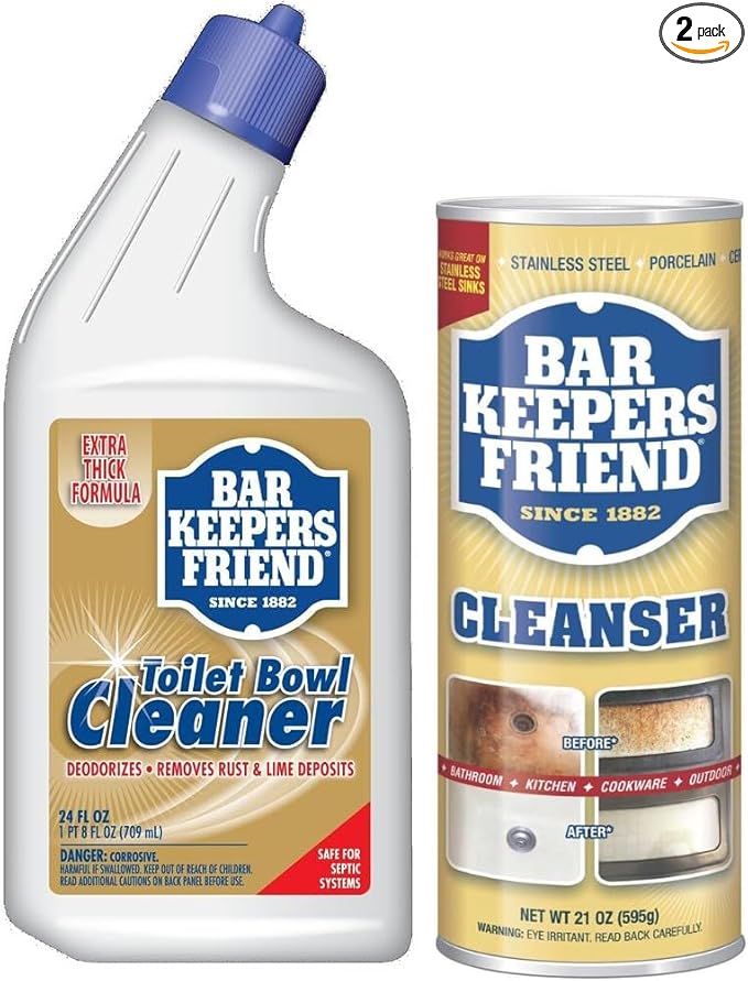 Bar Keepers Friend Toilet Bowl & Powder All-Purpose Cleanser - 24oz/21oz - 2 ct