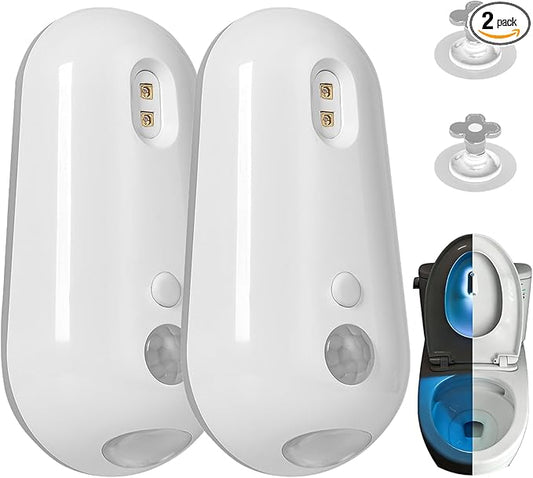 Self Cleaning UV Toilet Sanitizer Light, Light for Toilet, Motion-Activated, Smart Toilets Seat Odor, Easy Tool-Free Installation for Elderly & Pet, 2 Free Hygiene Toilets Seat Lifters (2PCS)