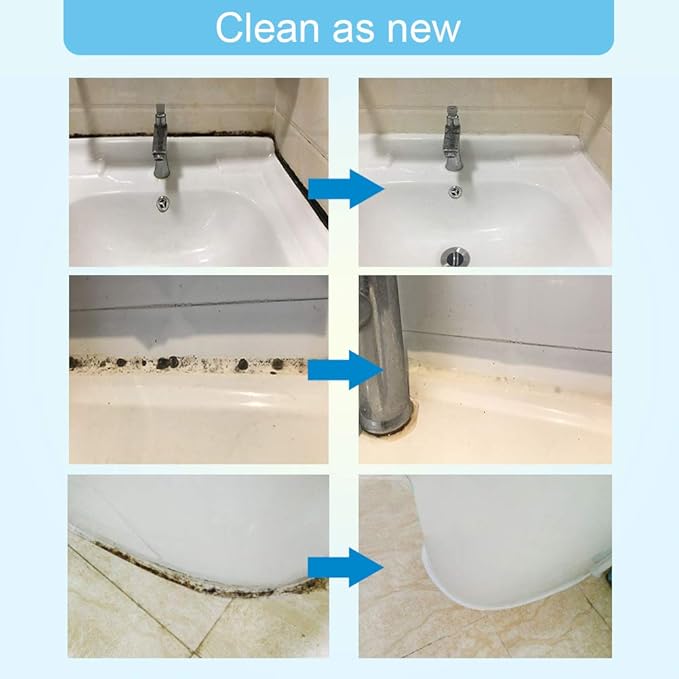 FOLLOWIN Concentrated Gel Cleaner, Stain Remover for Bathroom Grout, Silicone Caulk, Washing Machine Seal, Shower Tile, Kitchen Sink, Bathtub, Window Seals, Hard Surfaces,8 oz