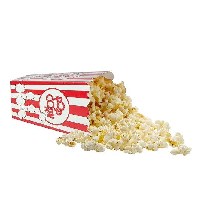 XIEHE 24 Pack Striped Popcorn Boxes - Carnival Parties Mini Paper Popcorn and Candy Containers, Party Supplies for Movie Nights (pop corn)