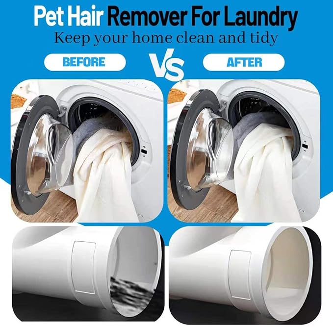 6 PCS Pet Hair Remover for Laundry- Effectively Removes Fur, Lint & Dander - Reusable, Eco- Friendly Laundry Pet Hair Catcher - Gentle Washing (Blue)