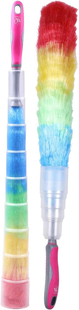 WBM Duster, Long Electrostatic Feather Clean Like a Magnet, Hand Washable and Reusable with Microfiber