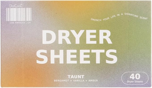 DedCool Dryer Sheets in 01 Taunt | 40 Count | Non-Toxic, Vegan Fabric Softener Sheets | Bergamot, Vanilla & Amber Scent | Softens & Freshens