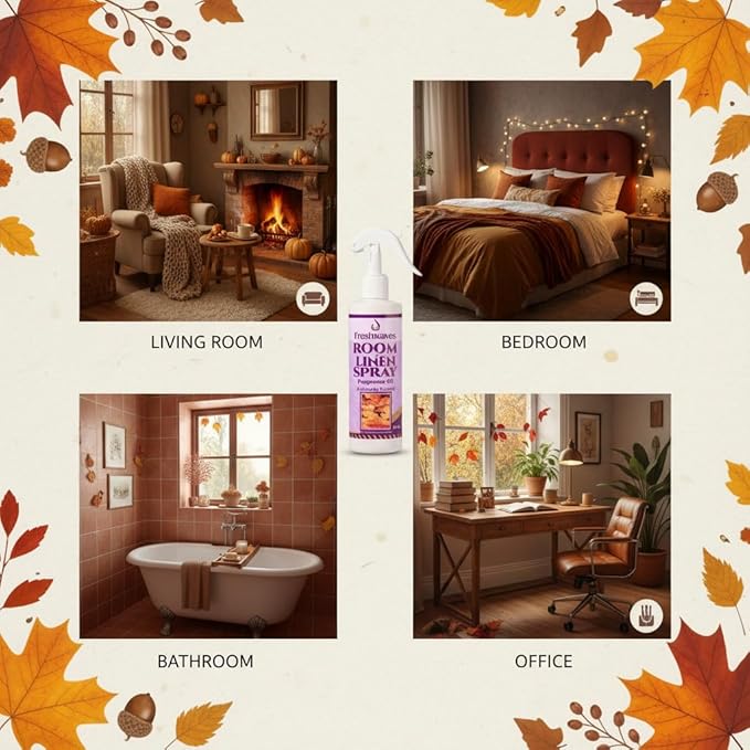 Freshwaves Air Spray Freshener | Autumn Accord Room Spray Odor Eliminator| 8.8oz Air Freshener Sprays for Living Room | Bedroom | Restroom & Office | White Bottle