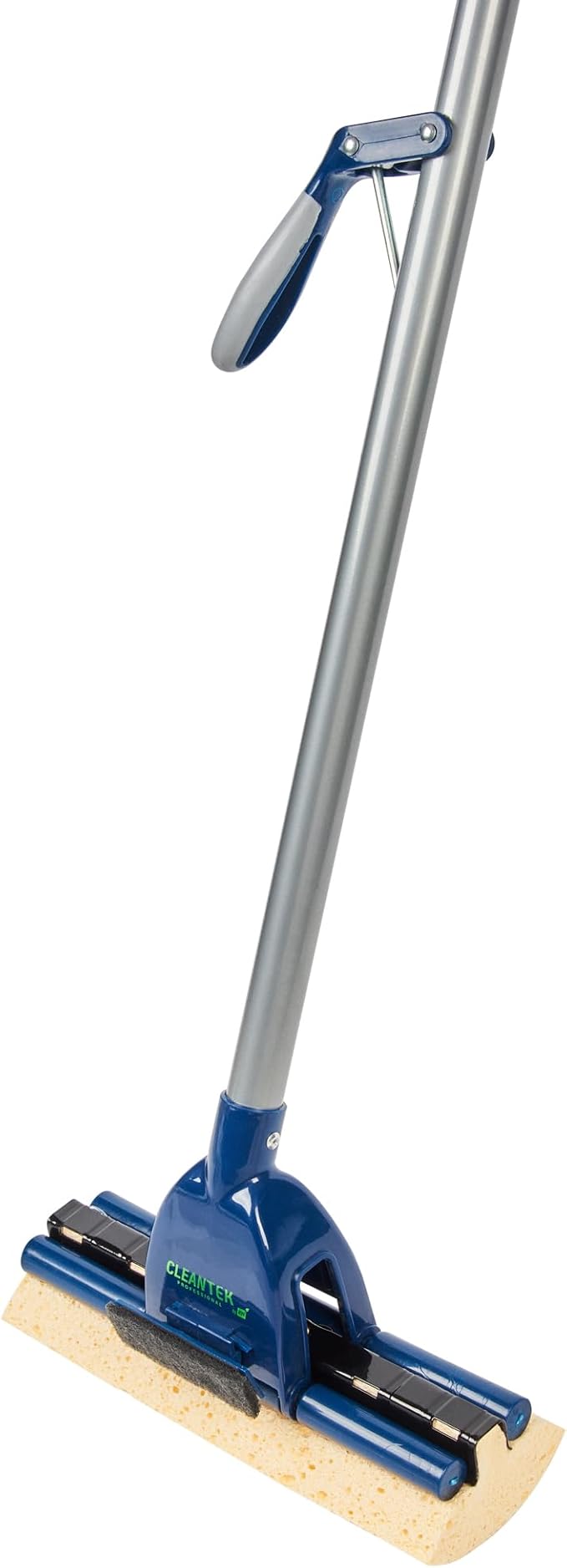 Restaurantware-Clean Tek Professional Self Wringing Mop, 1 Absorbent Sponge Mop - 48 Inch Handle, Secure Attachment, Blue Cellulose Sponge, For Floor Cleaning Bathrooms, Kitchens, And More