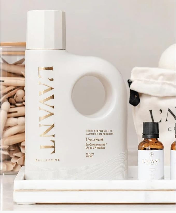 L'AVANT Collective Luxury Laundry Detergent | Unscented | Natural Non-Toxic Liquid Laundry Soap with Enzymes | Plant-Based, HE Compatible, Fragrance-Free, Safe for Sensitive Skin | 30 oz