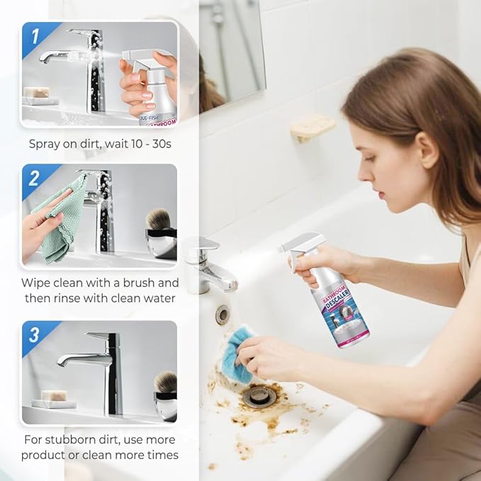 Bathroom Descaler Foam Cleaner, 2025 Upgrade Multipurpose Stubborn Stains Cleaner for Shower Room Glass Sink Toilet 100ml (2)