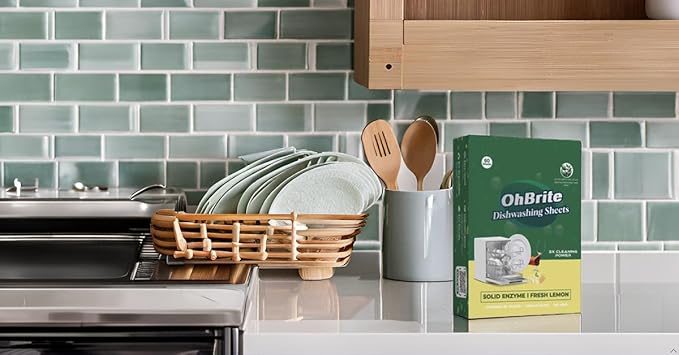Eco-Friendly, Biodegradable, Dishwashing Detergent Sheets (Plant-Based Formula – 60 Sheets) – Fresh Lemon