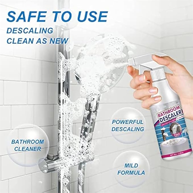 Bathroom Descaler Foam Cleaner Spray, All Purpose Stubborn Stains Cleaner, Bubble Cleaner Foam Spray for Toilet Bath Shower Glass Sink Cleane (2)