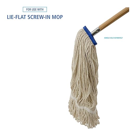 Boardwalk BWK824C Mop Head, Lie-Flat Head, Cotton Fiber, 24oz, White (Case of 12)