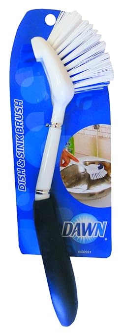 Dawn 235083 Dish and Sink Brush, Plastic, 8" Handle, 1-1/2" Bristles, Plastic, Blue, Plastic (Pack of 3)