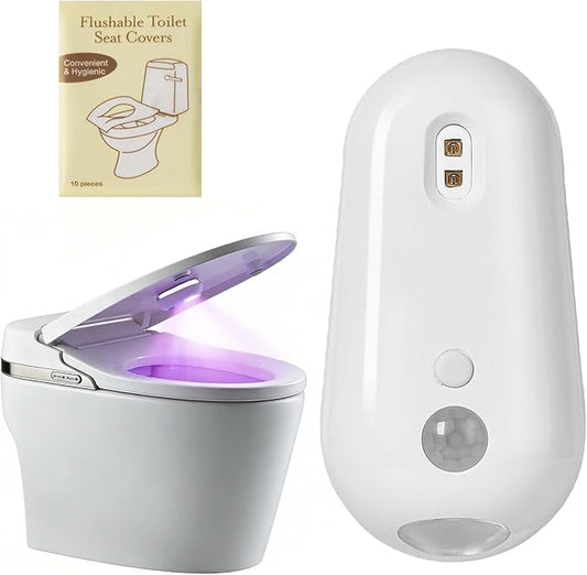 Self Cleaning UV Toilet Sanitizer Light, Motion-Activated, Rechargeable, Night Light, Adhesive-Mounted for Shared Bathrooms, For Elderly & Pet (1pcs)