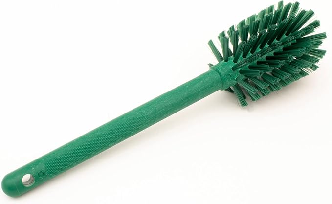 SPARTA 12 Inch Bottle Brush with Polyester Bristles and Plastic Handle, Color Coded, Large Round Head Cleaner for Bottles Jars and Food Service Equipment, Green