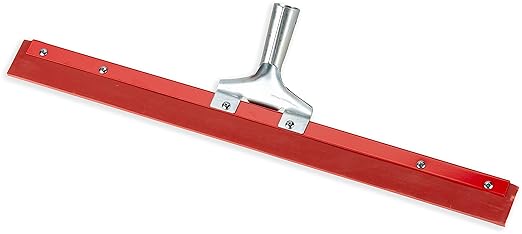 SPARTA Flo-Pac Gum Floor Squeegee Rubber Squeegee with Heavy Duty Steel Frame for Floor, Bathroom, Kitchen, Concrete, Tile, Garage, Commercial Use, 24 Inches, Red, (Pack of 6)