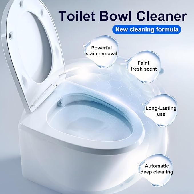 MZQZM Toilet Bowl Cleaner, 3 Pack Automatic Toilet Cleaner Bottle, Long-Lasting Deep Cleaning & Deodorized, Blue Ocean Scent