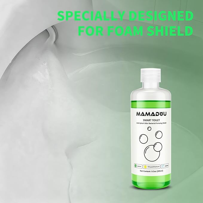 MAMADOU Foam Shield Smart Toilet Special Foaming Agent Splash Toilet Cleaner 285ml Deodorizing Cleaning Liquid Stain-Resistant Ceramic Bowl For Effective and Environmental Lime scent