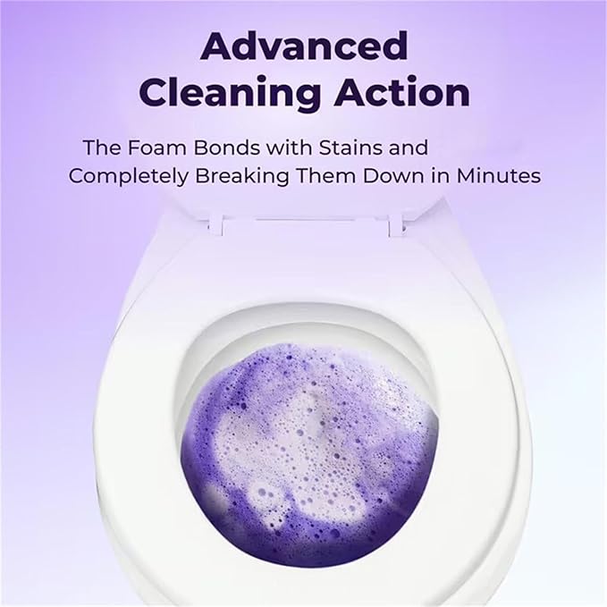 Foaming Toilet Cleaner – Stain Removal, Touch Free Foaming Powder for Ceramic and Stainless Steel Toilets (3, Red)