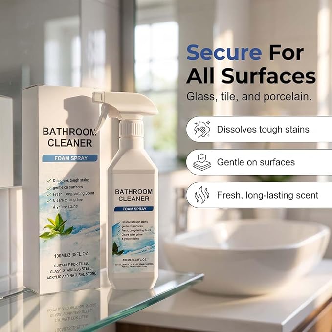 Bathroom Cleaner, 2026 New Foam Spray for Home Use, Powerful Cleaner for Shower and Tile, Cleaning Spray for Families (1)