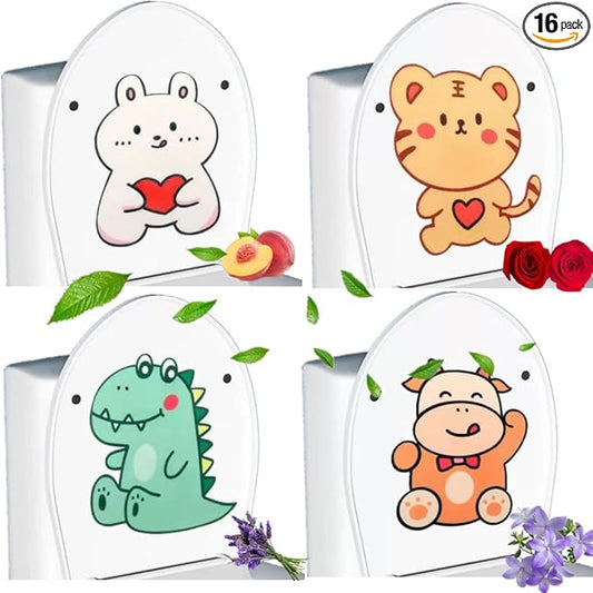 Toilet Fragrance Stickers, Self-adhesive Aromatherapy, Absorb Odor, Emit Fragrance, 4/8/16pcs Available, Cartoon Bathroom Waterproof Toilet Deodorant Stickers (16PCS)