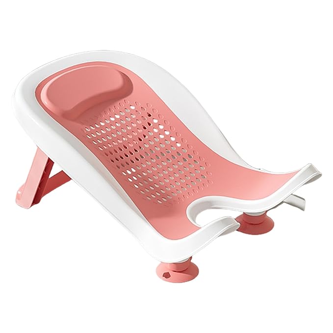 Infant Bath Basin Strong Suction Foldable Quick Drying Bath Rack Ergonomic Designing for Use in Sink Bathtub Hip Washing Tool
