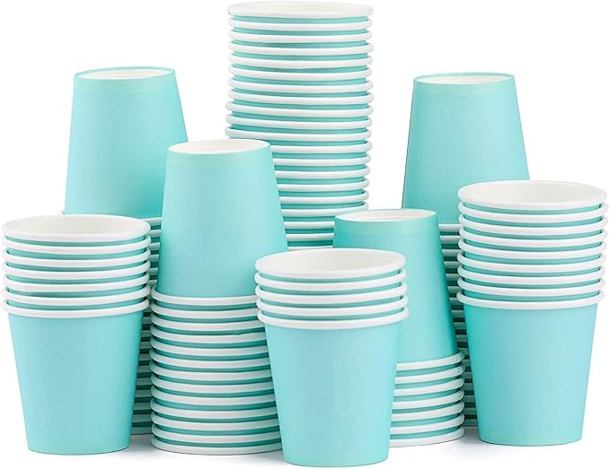 100 Pack 3oz Bathroom Paper Cups, Small Paper Cups, Paper Coffee Cups, Disposable Hot Cups for Water, Juice, Coffee or Tea, Ideal for Water Coolers, Party, Home and Office