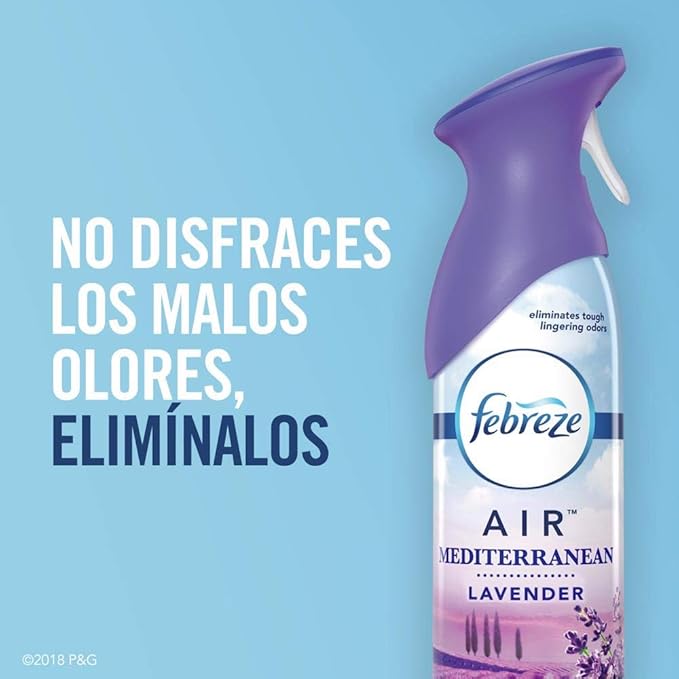 Febreze Air, Mediterranean Lavender, 8.8 Oz Aerosol Spray, 6/carton