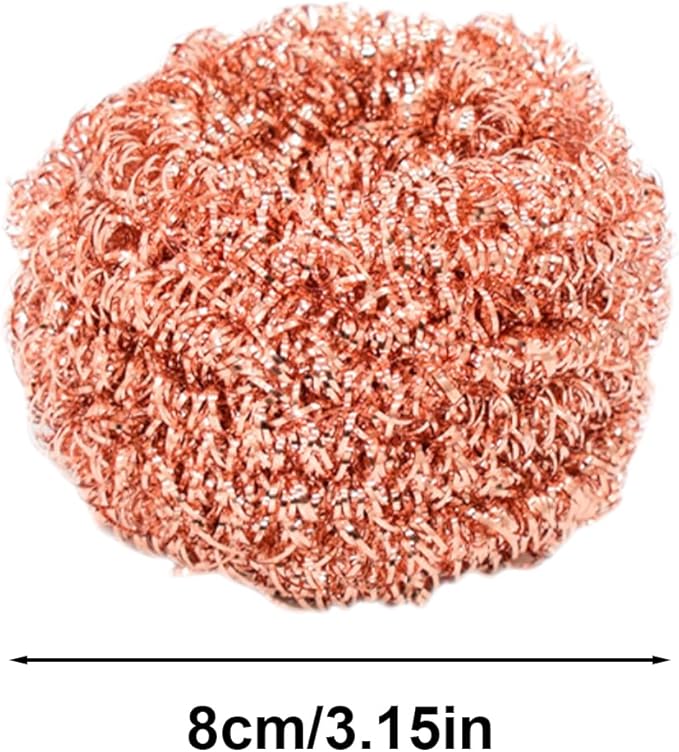 Dishwashing Brush - Dish Cleaning Brush Kitchen Scrub Pads, 2 Pieces Copper Wire Pot Scrubbers with Handle, Durable Cleaning Supplies for Pots, Pans, Sinks, Grill, Oven, Bathroom, Kitchen Maintenance