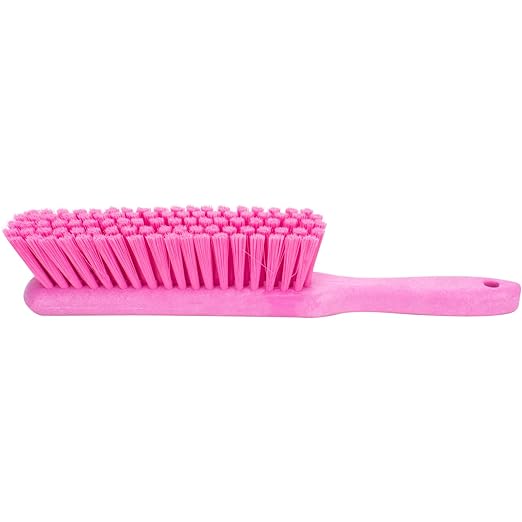 SPARTA 8 Inch Soft Counter Brush with Polyester Bristles and 5 Inch Handle, Color Coded Handheld Broom for Tables Countertops and Foodservice Surfaces, 13 Inch Overall Length, Pink